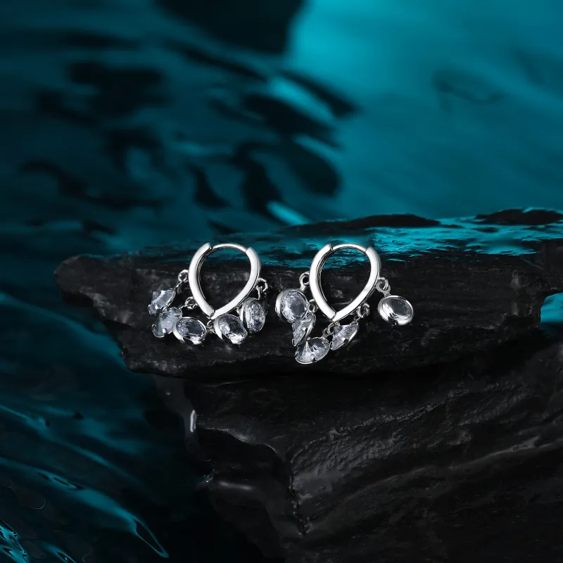 MISS XIA JWY S925 Silver Stud Earrings Women's-1