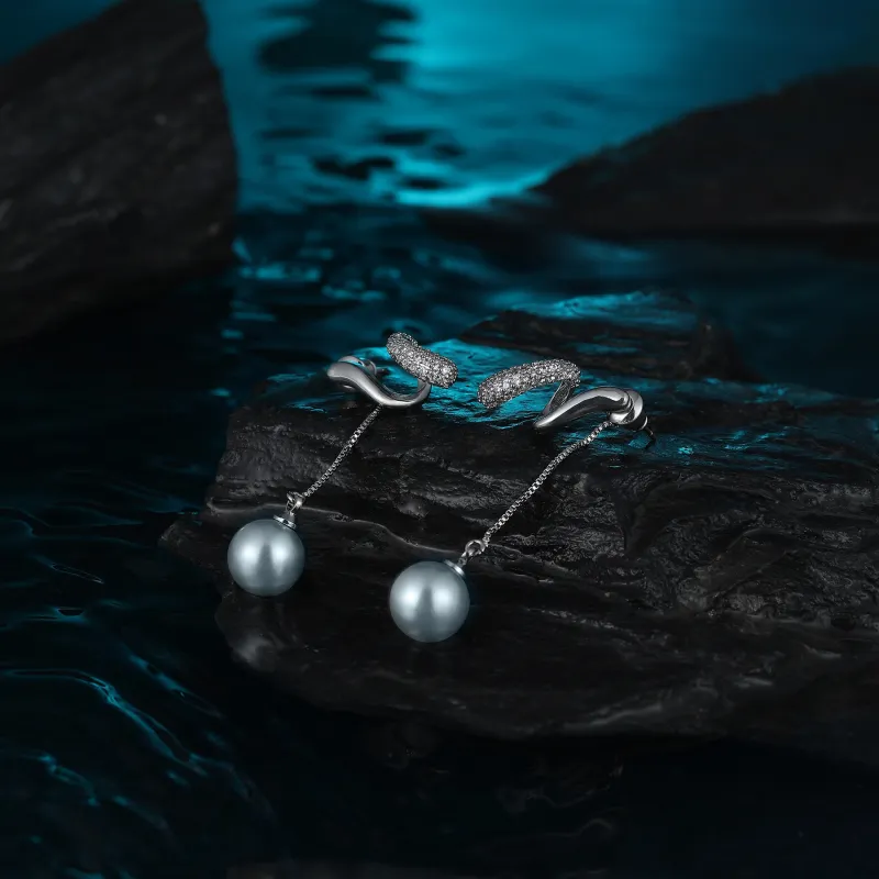 MISS XIA JWY S925 Silver Stud Stud Earrings Women's-3
