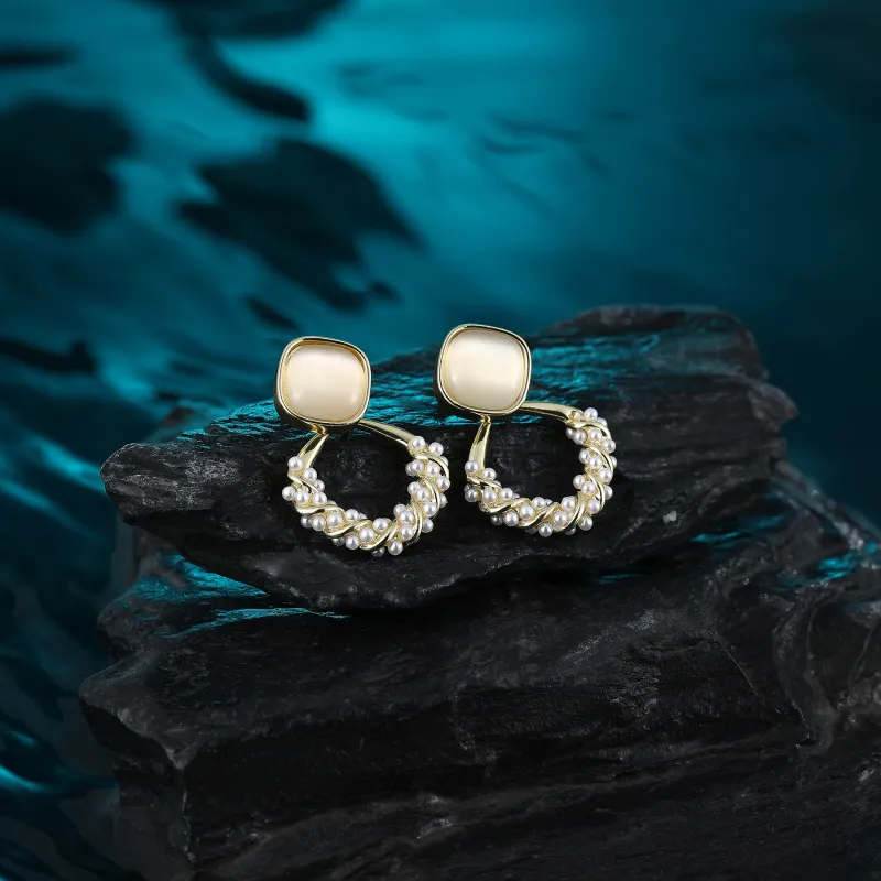 MISS XIA JWY S925 Silver Stud Stud Earrings Women's-1