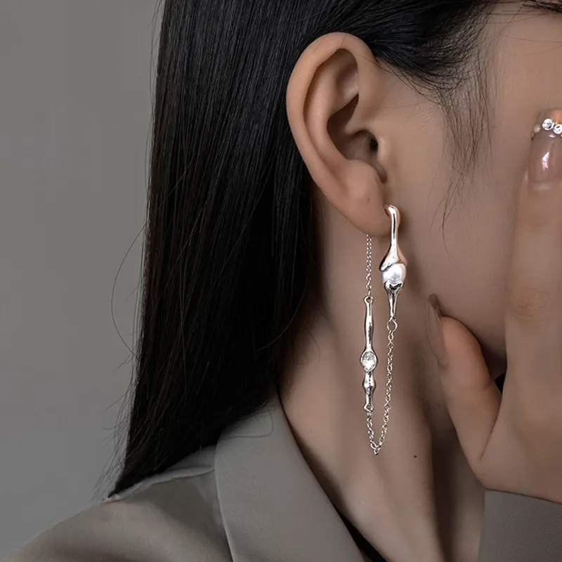 MISS XIA JWY S925 Silver Stud Earrings Women's-1