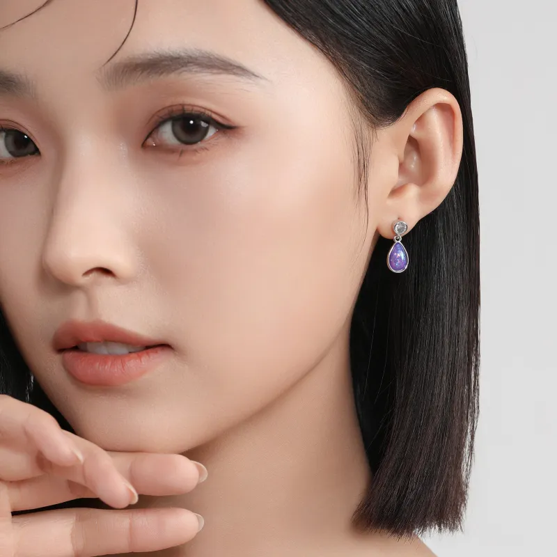 MISS XIA JWY S925 Silver Stud Earrings Women's-2