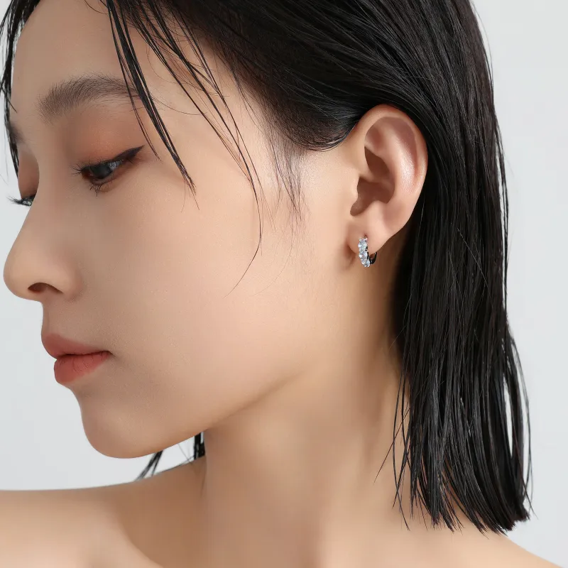 MISS XIA JWY S925 Sterling Silver Needle Earrings Women's-3