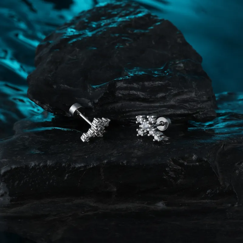 MISS XIA JWY Titanium Steel Stud Earrings Unisex-3