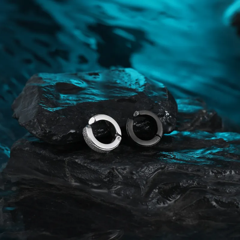 MISS XIA JWY Titanium Steel Clip On Earrings Men's-4