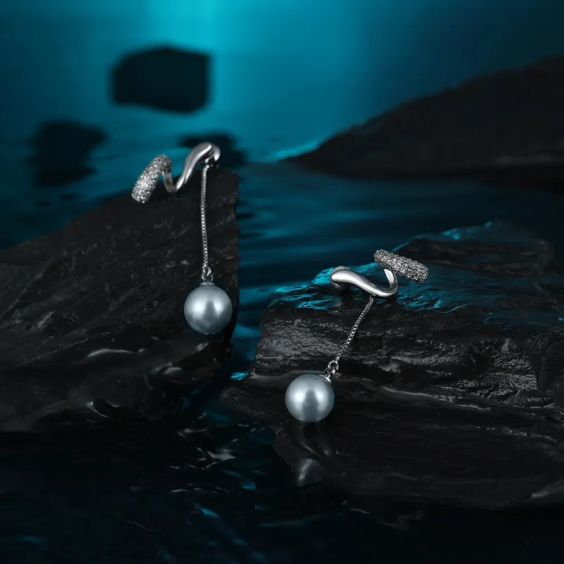 MISS XIA JWY S925 Silver Stud Stud Earrings Women's-4