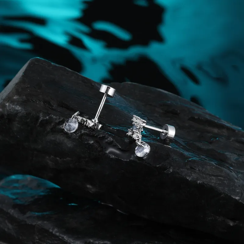 MISS XIA JWY Titanium Steel Stud Earrings Women's-5