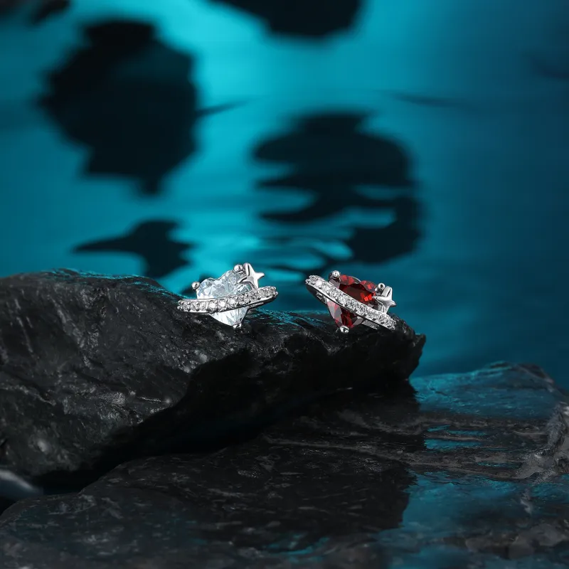 MISS XIA JWY Titanium Steel Zircon Stud Earrings Unisex-6