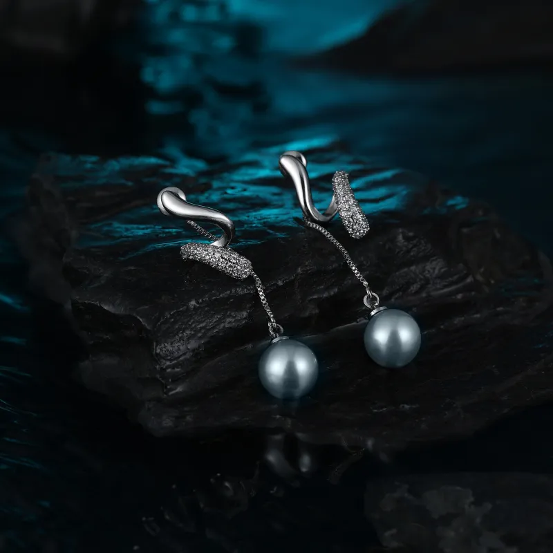 MISS XIA JWY S925 Silver Stud Stud Earrings Women's-5