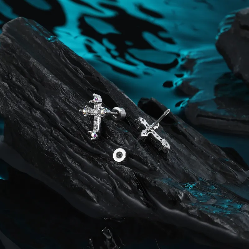 MISS XIA JWY Titanium Steel Stud Earrings Unisex-5