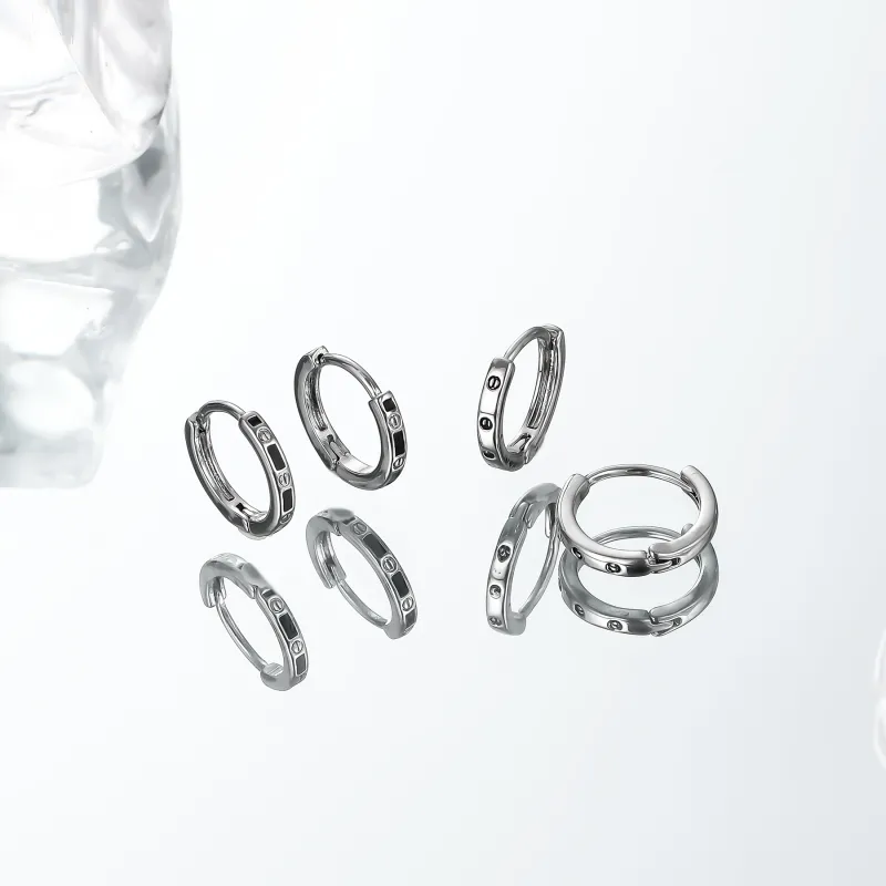 MISS XIA JWY S925 Sterling Silver Stud Earrings Unisex-5