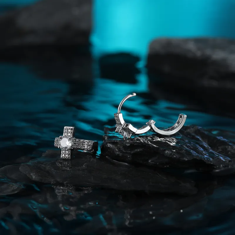 MISS XIA JWY S925 Silver Stud Earrings Unisex-5