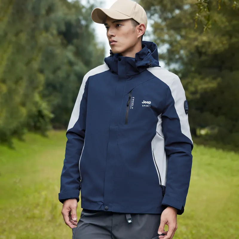 JEEP SPIRIT Waterproof And Windproof To Keep Warm Windbreaker Jacket Unisex-6
