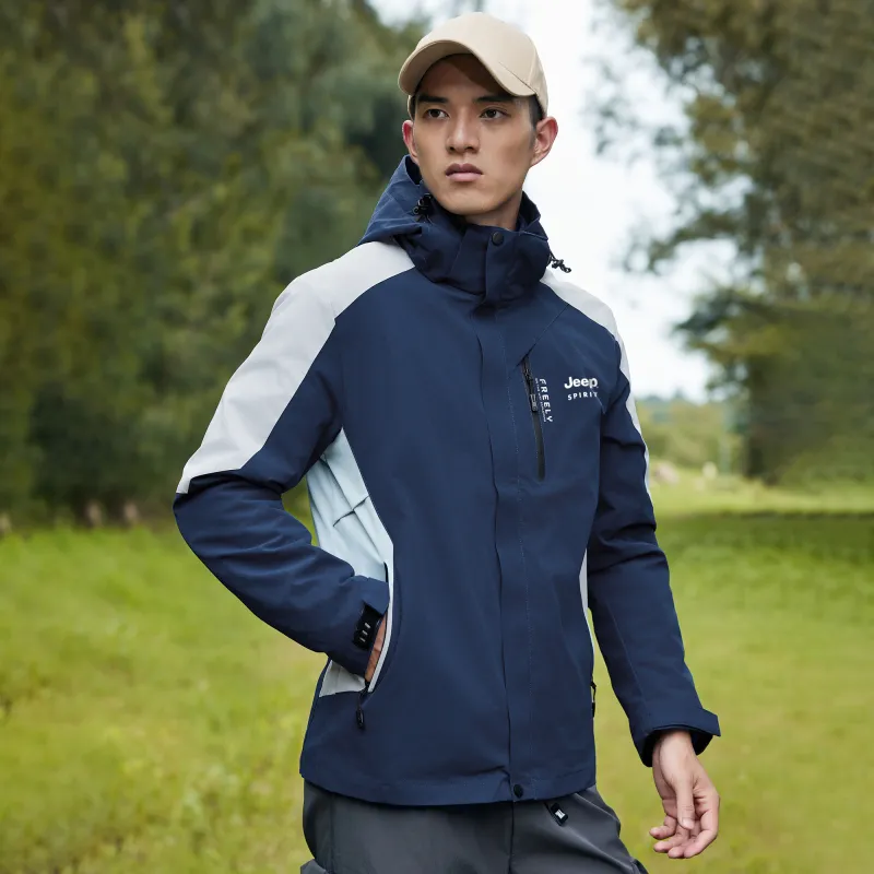 JEEP SPIRIT Waterproof And Windproof To Keep Warm Windbreaker Jacket Unisex-7