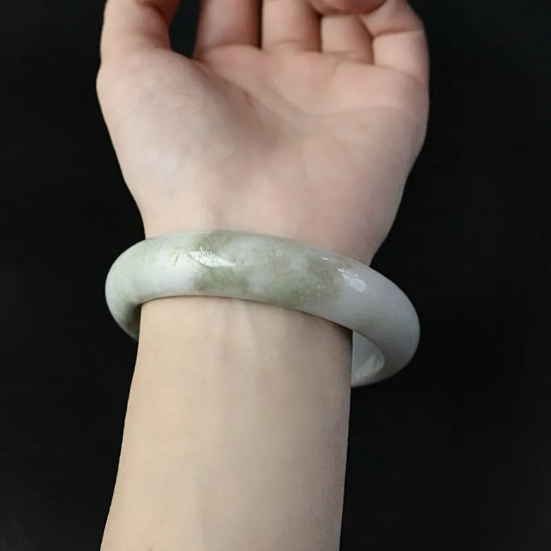 South Asia Bean Type Jadeite Bangles Unisex-1