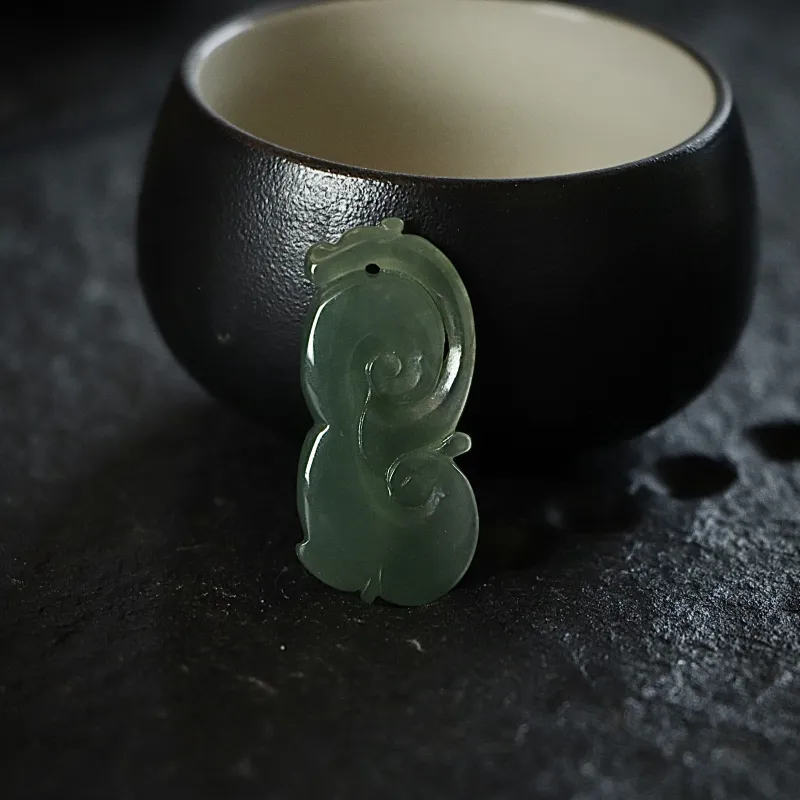 South Asia Bean Type Jadeite Pendants Unisex-2