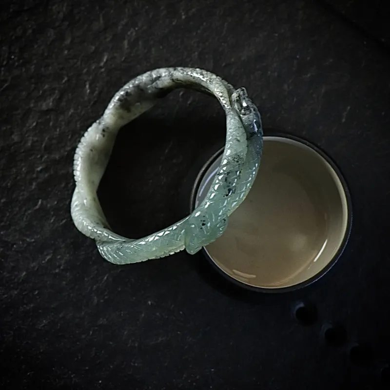 South Asia Serpentine Jade Bangles Unisex-1