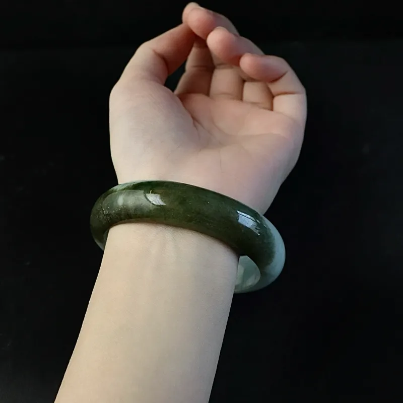South Asia Bean Type Jadeite Bangles Unisex-1