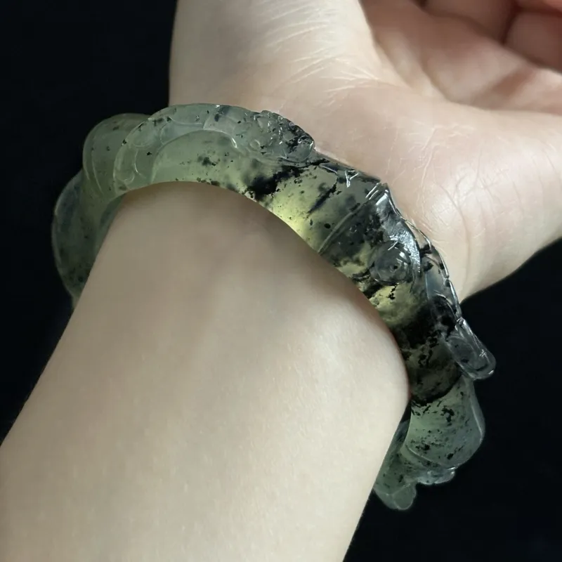 South Asia Serpentine Jade Bangles Unisex-2