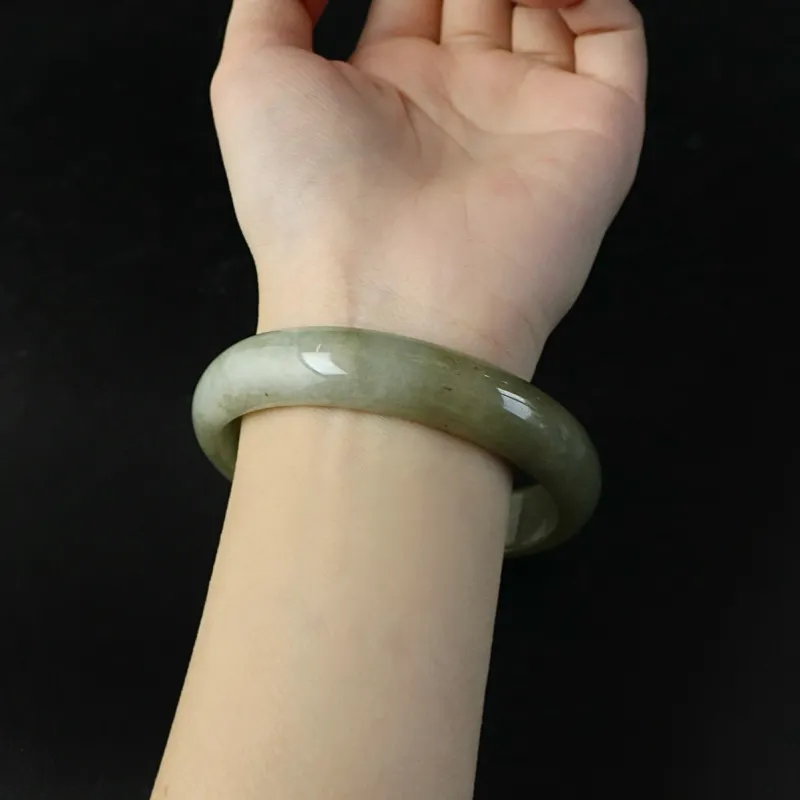 South Asia Bean Type Jadeite Bangles Unisex-3