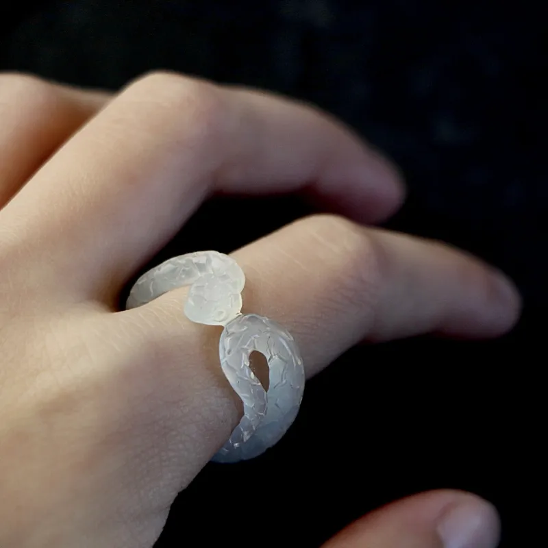 South Asia Serpentine Jade Jade Rings Unisex-1