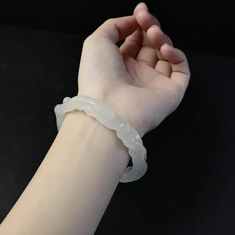 South Asia Serpentine Jade Bangles Unisex-4