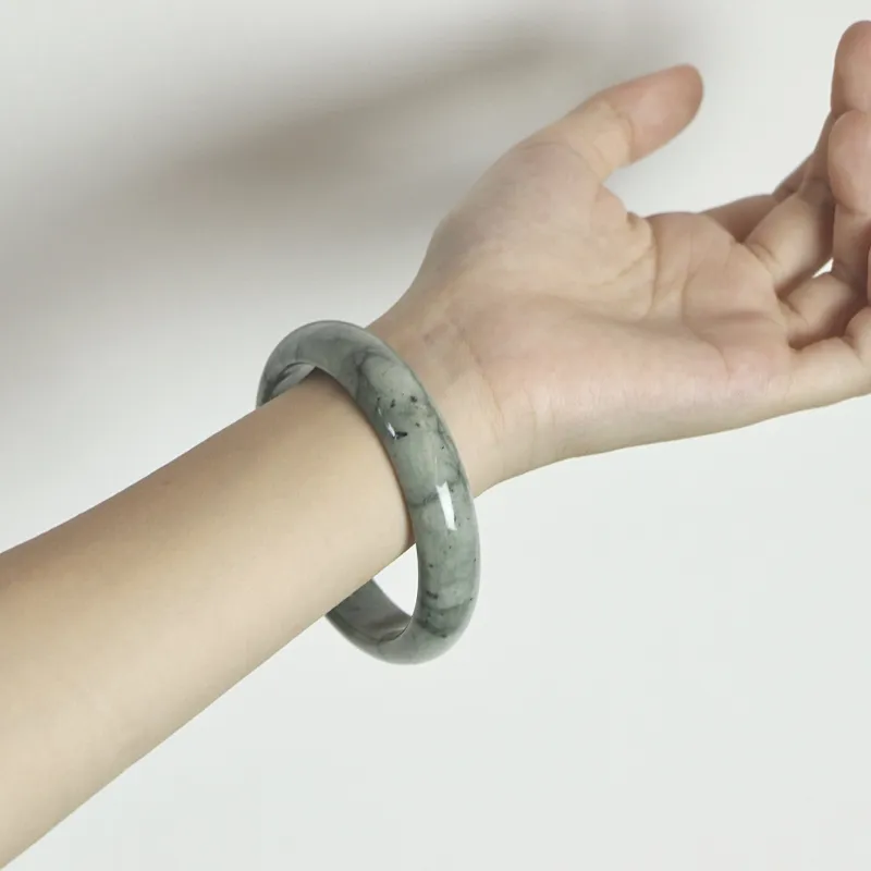 South Asia Bean Type Jadeite Bangles Unisex-3