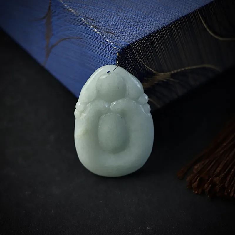 South Asia Bean Type Jadeite Pendants Unisex-1
