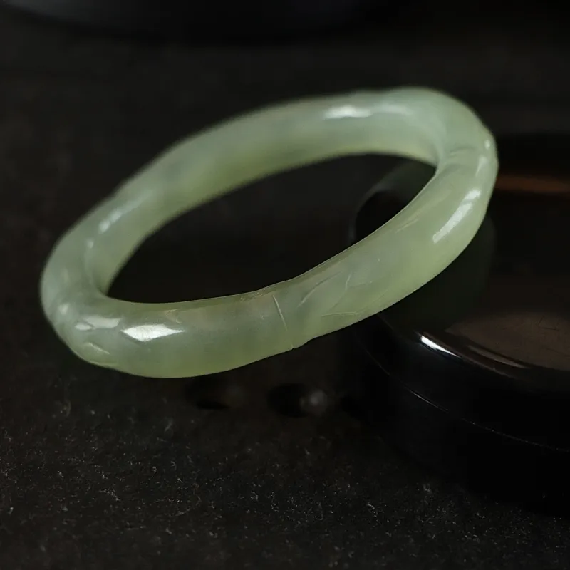 South Asia Natural Serpentine Jade Bangles Unisex-1