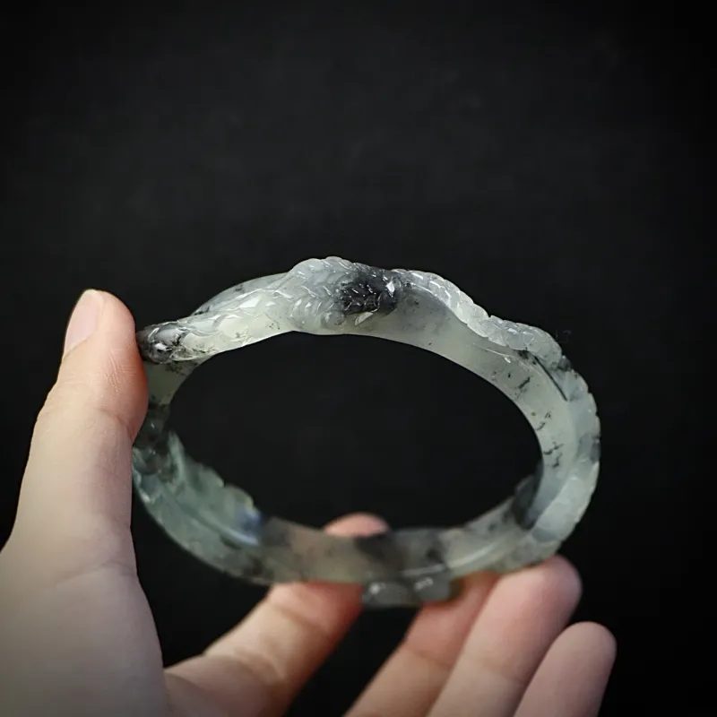 South Asia Serpentine Jade Bangles Unisex-2