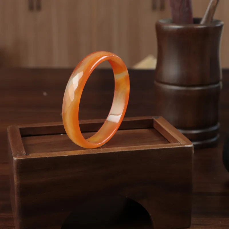 South Asia Natural Agate Jade Bangles Women's-5