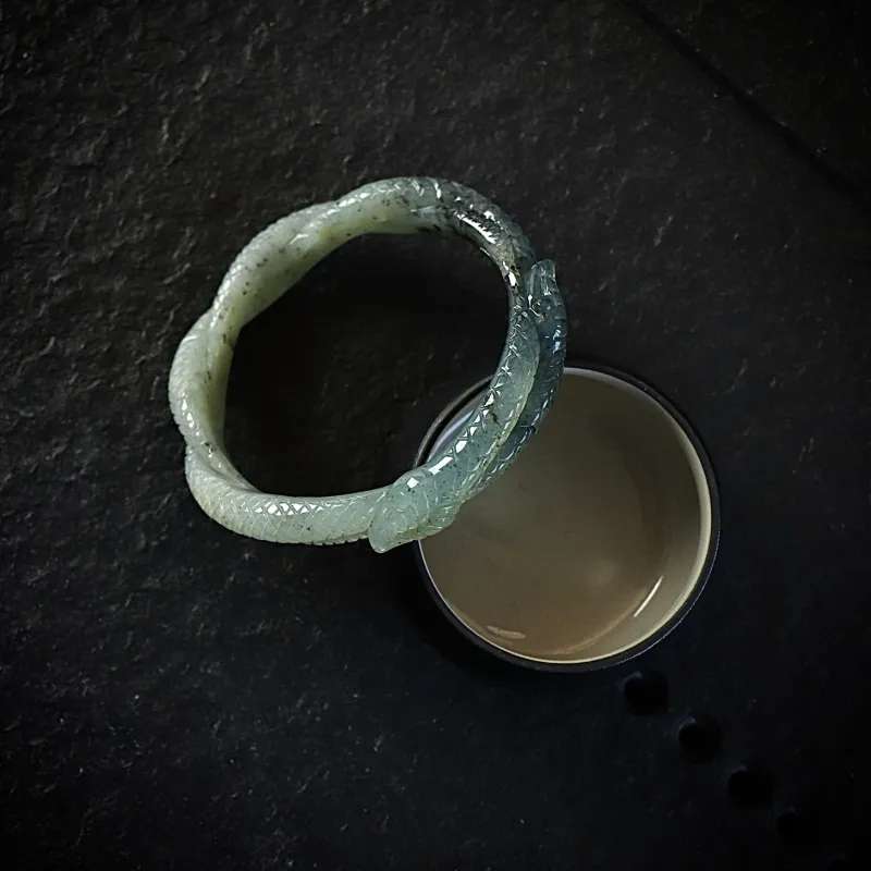 South Asia Serpentine Jade Bangles Unisex-1