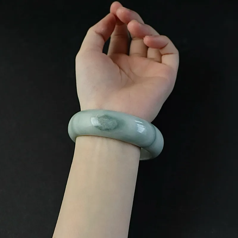 South Asia Bean Type Jadeite Bangles Unisex-5