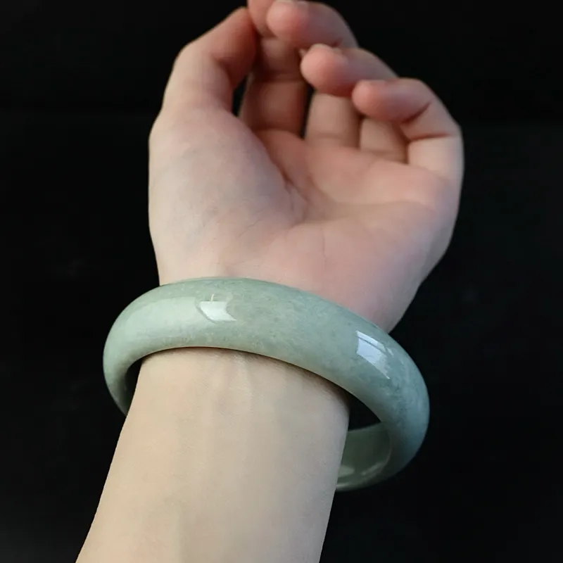 South Asia Bean Type Jadeite Bangles Unisex-1