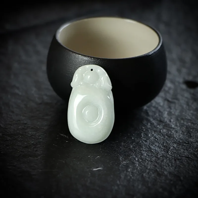 South Asia Bean Type Jadeite Pendants Unisex-3