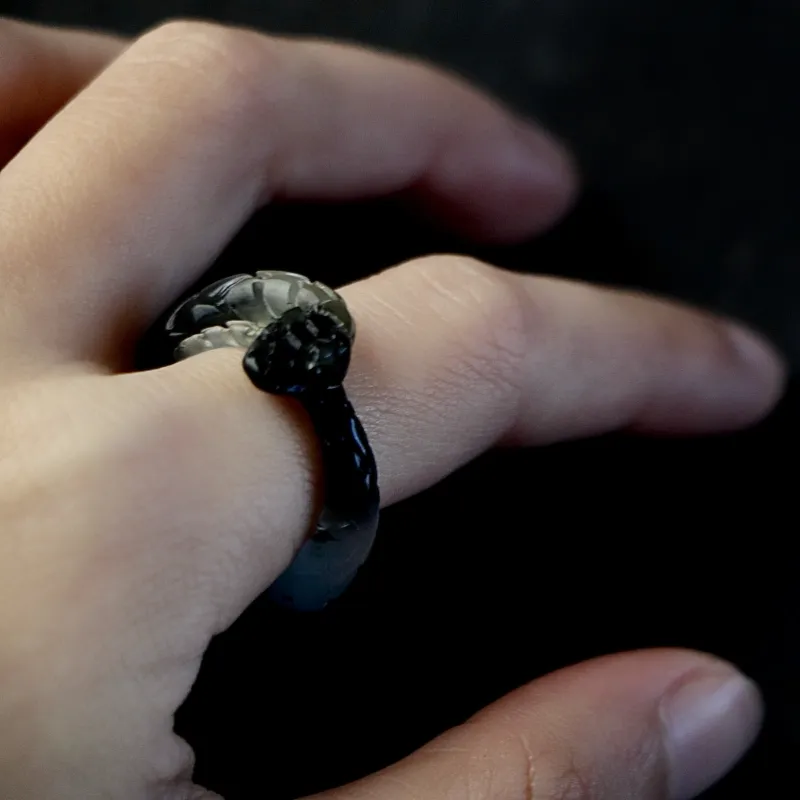 South Asia Serpentine Jade Rings Unisex-1