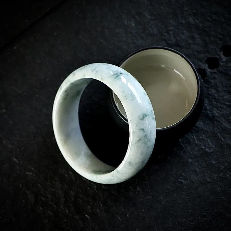 South Asia Bean Type Jadeite Bangles Unisex-4