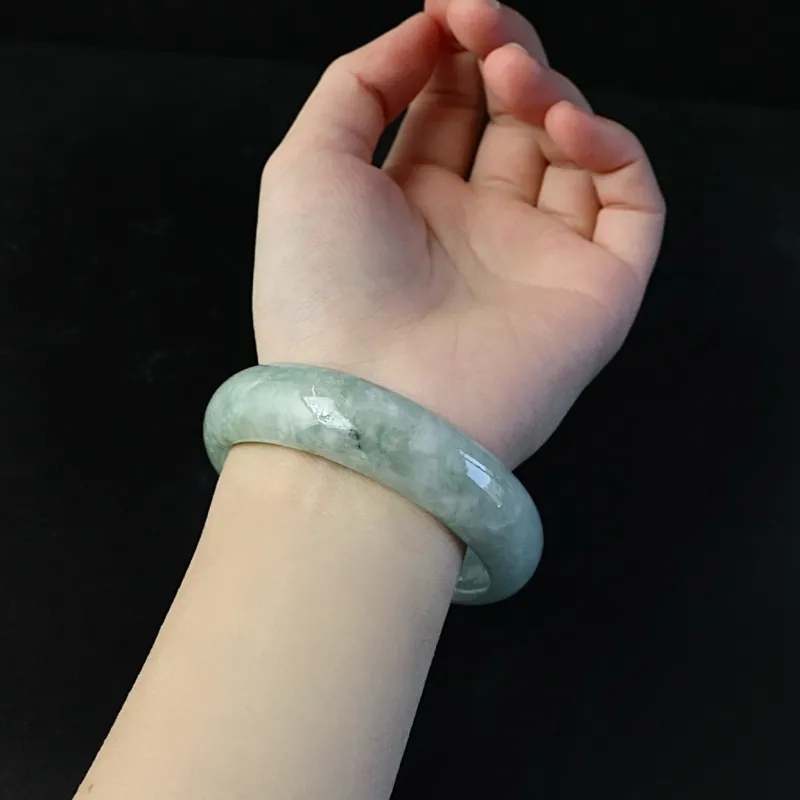 South Asia Bean Type Jadeite Bangles Unisex-3