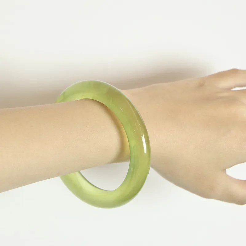 South Asia Serpentine Jade Bangles Unisex-5