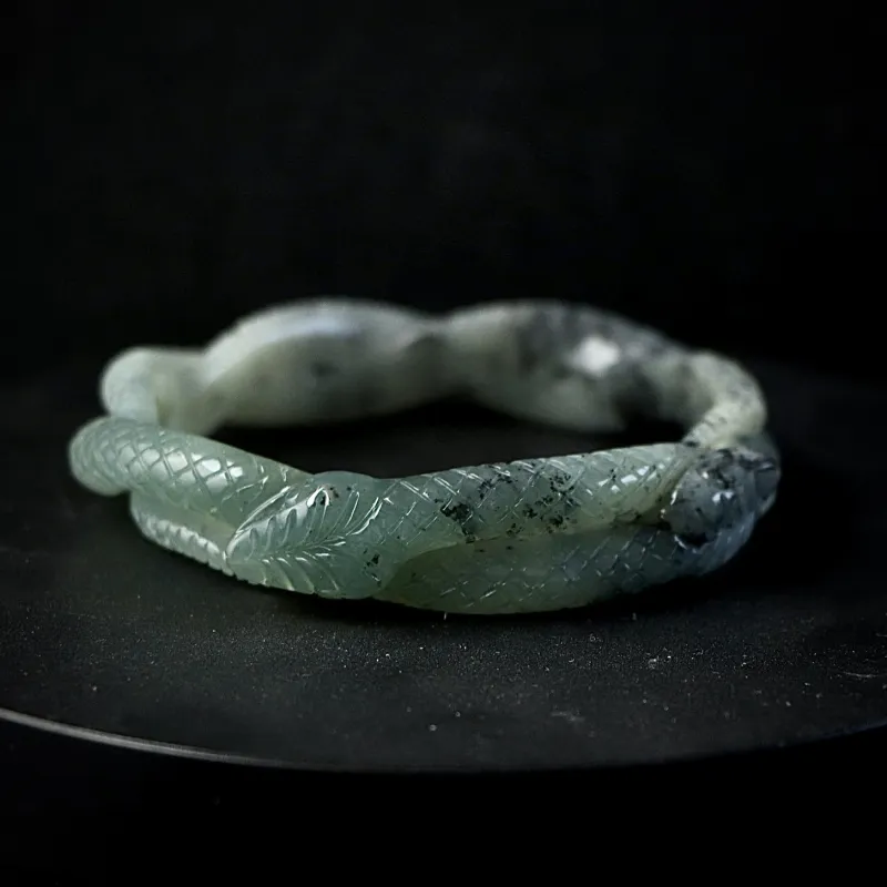 South Asia Serpentine Jade Bangles Unisex-2