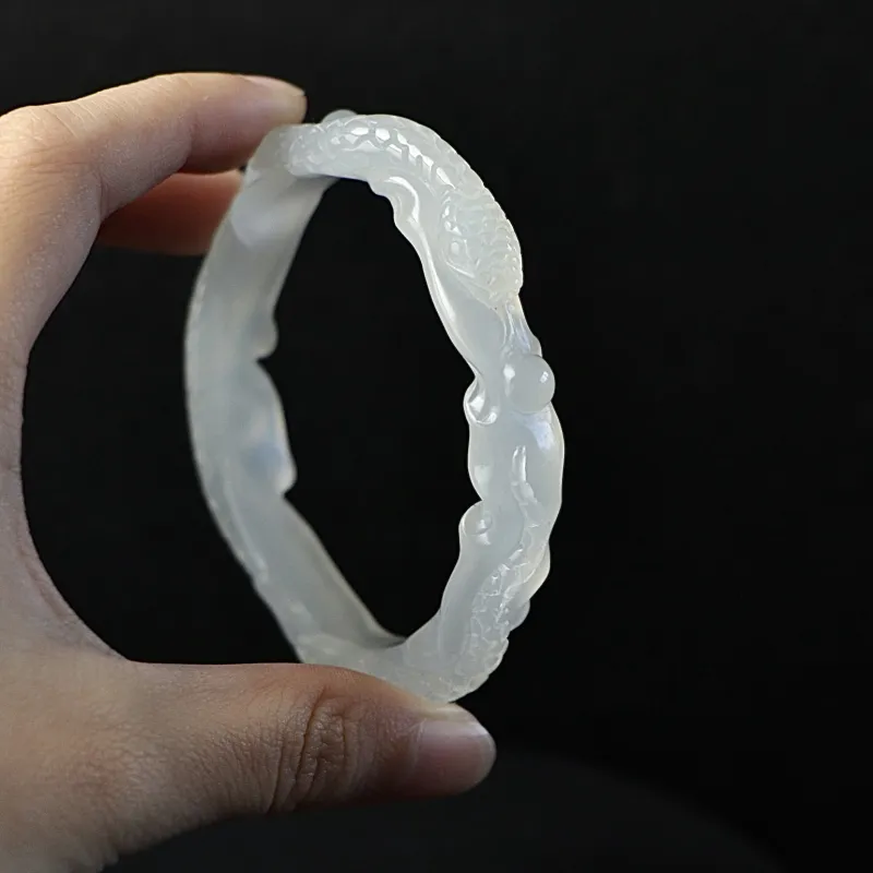 South Asia Serpentine Jade Bangles Unisex-3