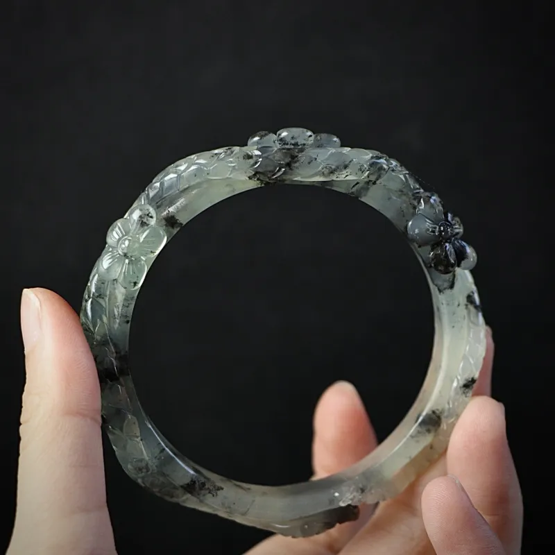 South Asia Serpentine Jade Bangles Unisex-3