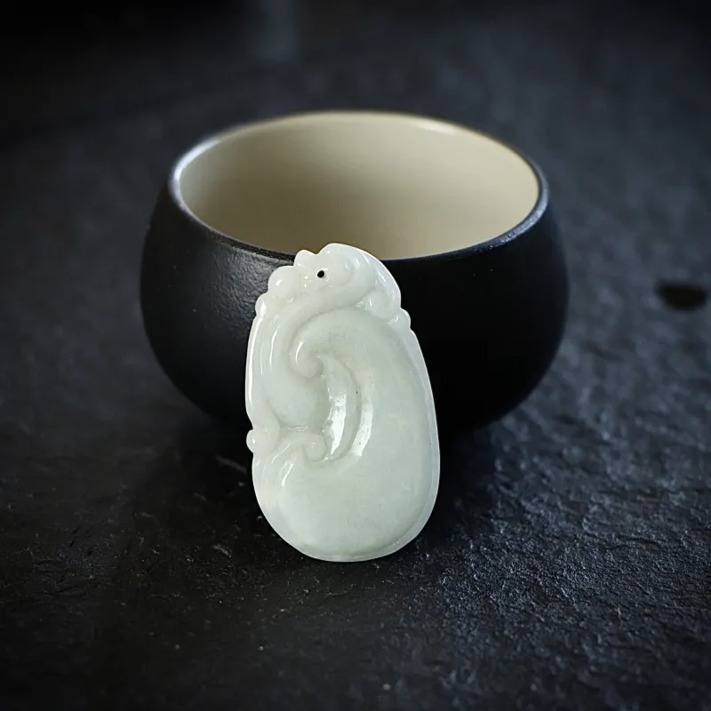 South Asia Bean Type Jadeite Pendants Unisex-1