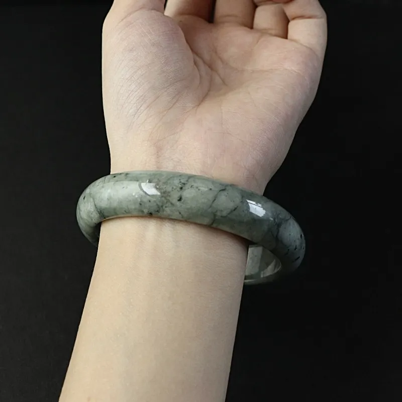South Asia Bean Type Jadeite Bangles Unisex-1