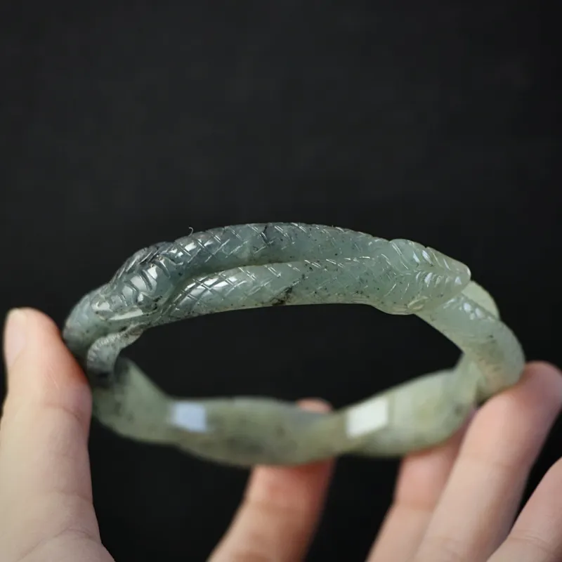 South Asia Serpentine Jade Bangles Unisex-5