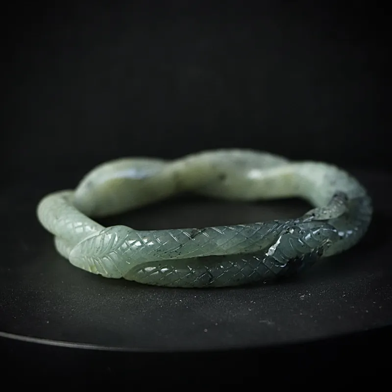 South Asia Serpentine Jade Bangles Unisex-2