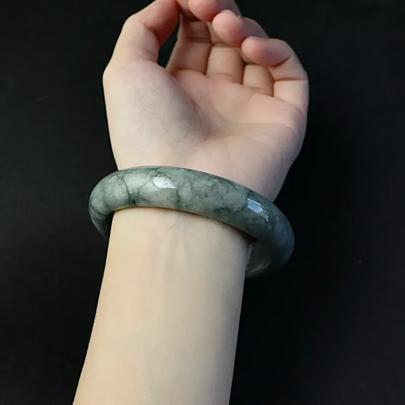 South Asia Bean Type Jadeite Bangles Unisex-1