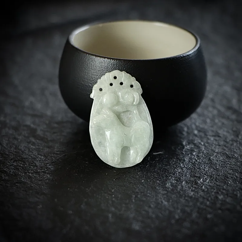 South Asia Bean Type Jadeite Pendants Unisex-3