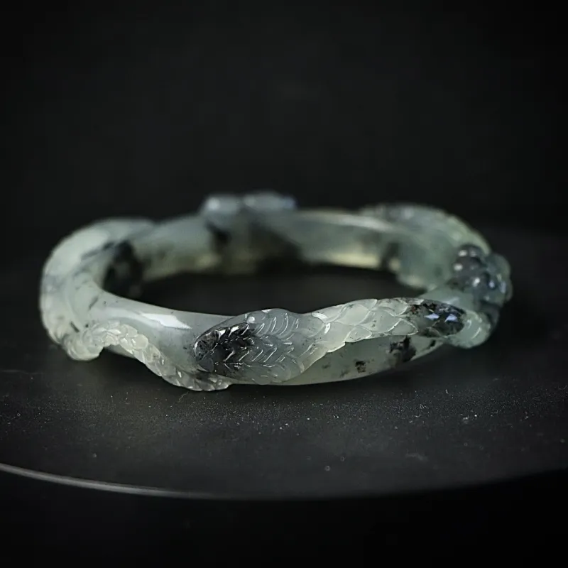 South Asia Serpentine Jade Bangles Unisex-5