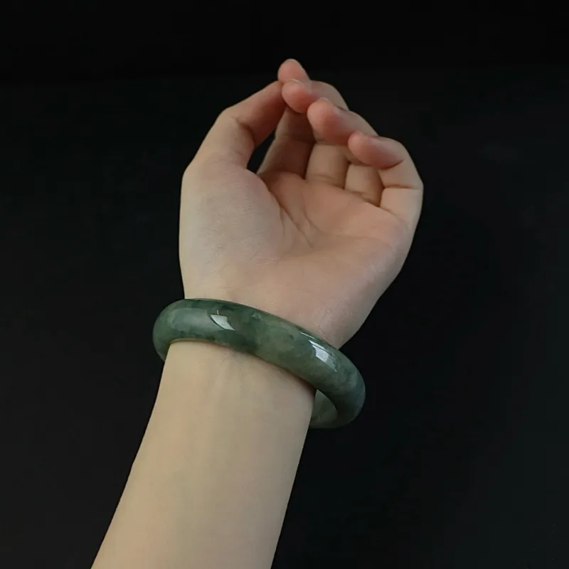 South Asia Bean Type Jadeite Bangles Unisex-1