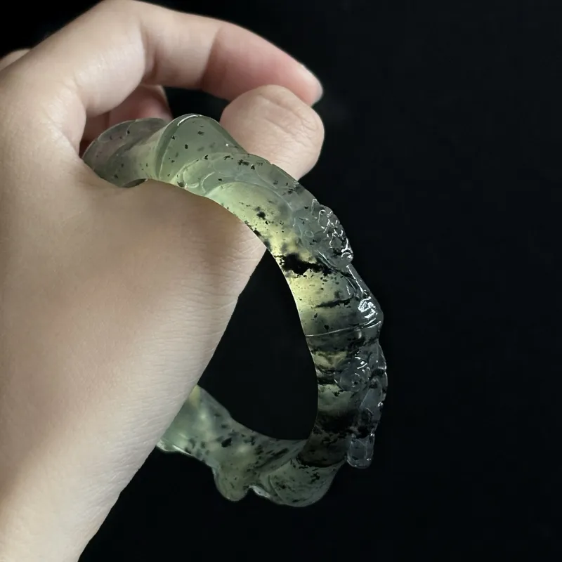 South Asia Serpentine Jade Bangles Unisex-3